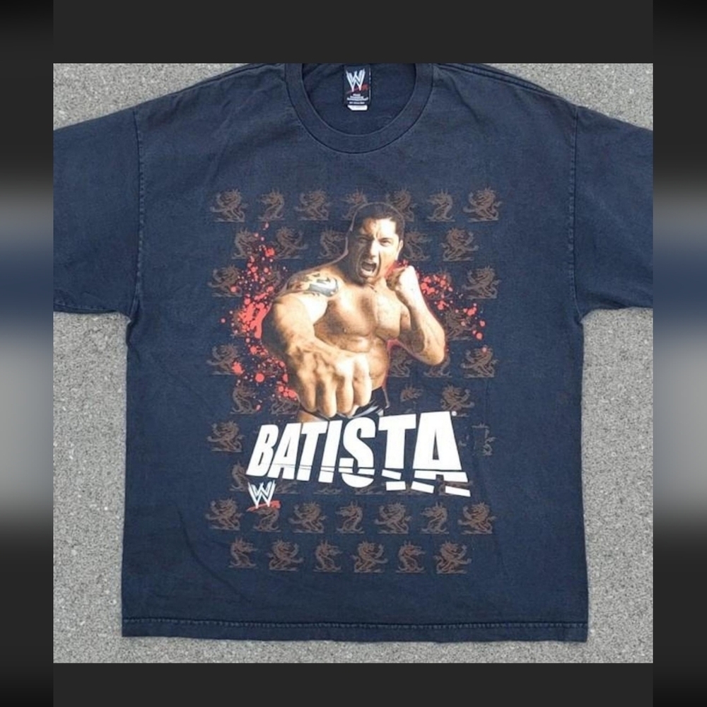 Vtg 2007 WWE Batista I Walk Alone T-Shirt XL Double Sided Graphic Y2K Wrestling - Picture 5 of 5